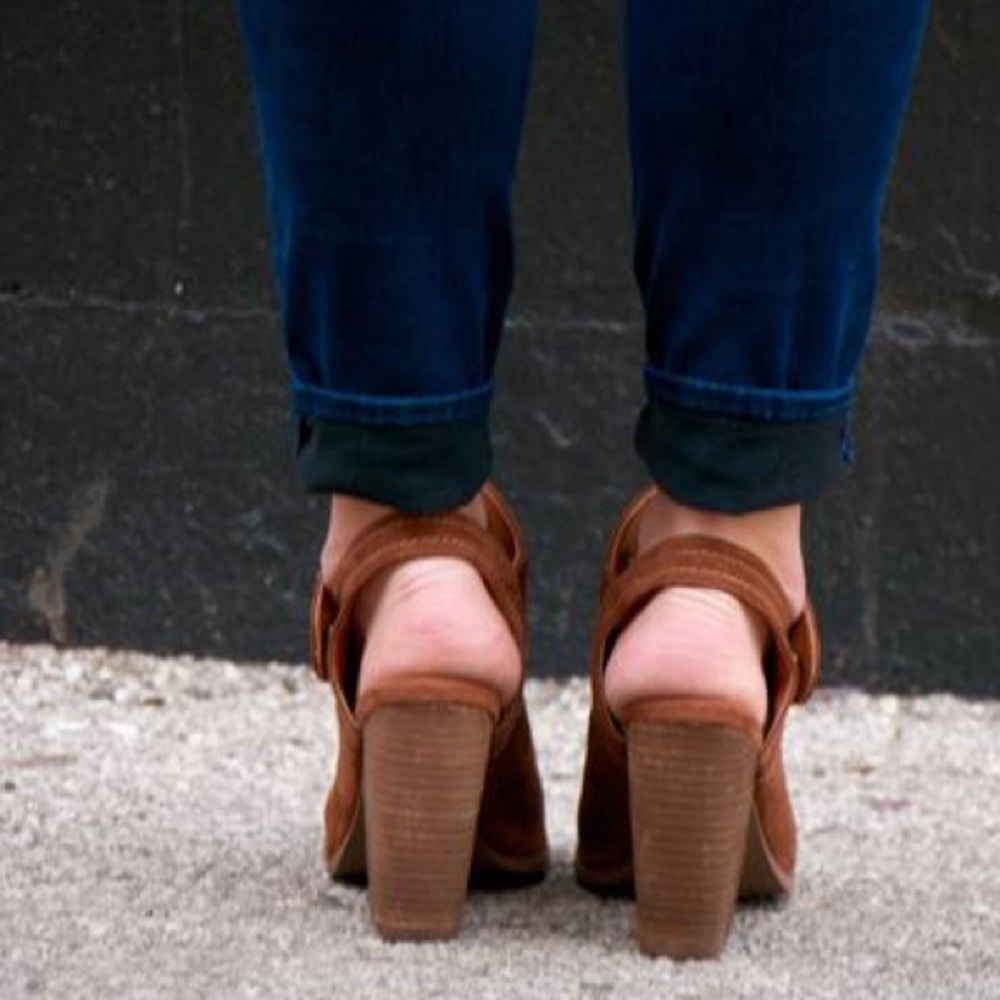 Woven Distressed Slingback Open Toe Bootie - Picture 6 of 6